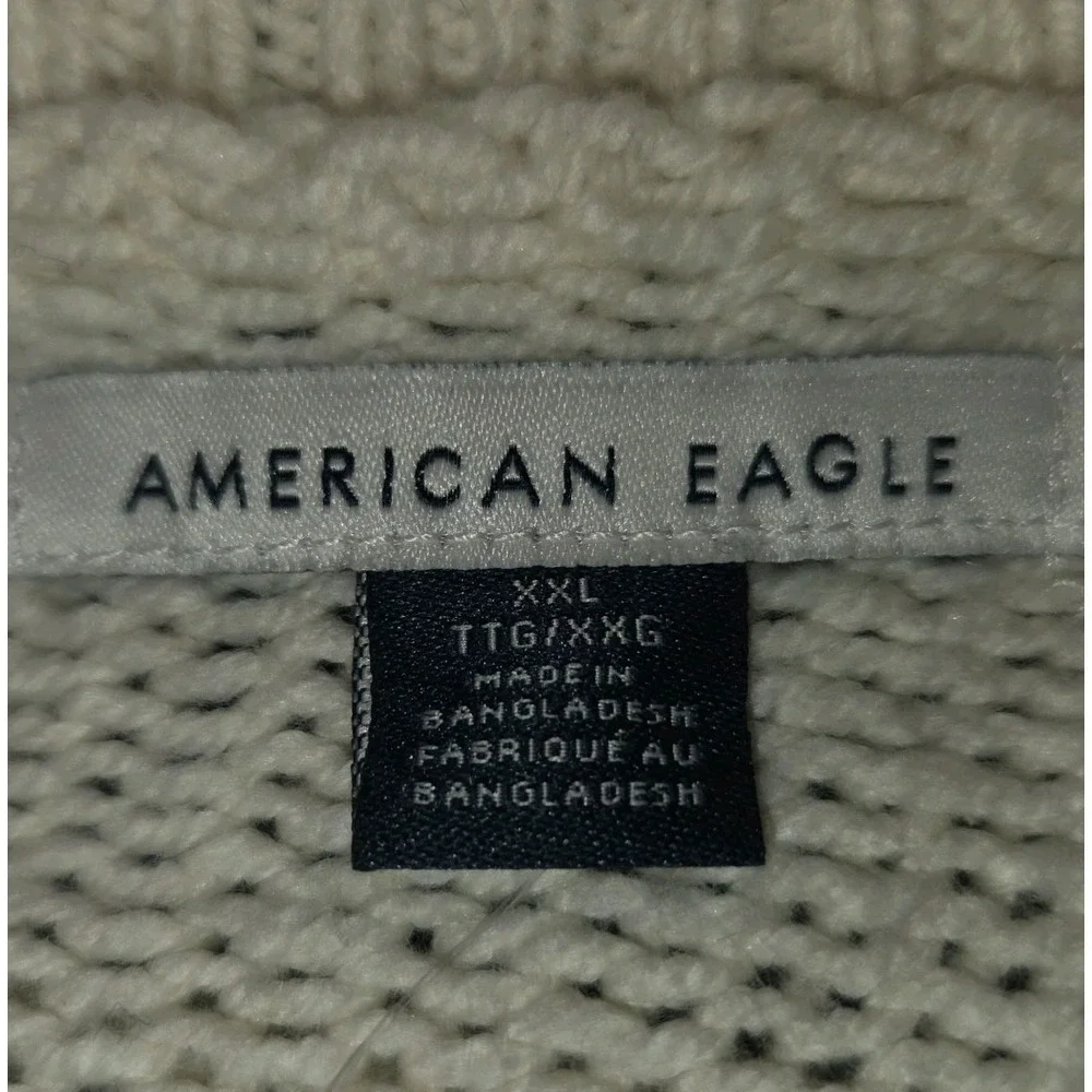 American Eagle Oversized Cardigan Sweater Women's‎ 2XL Black & Cream Striped NWT